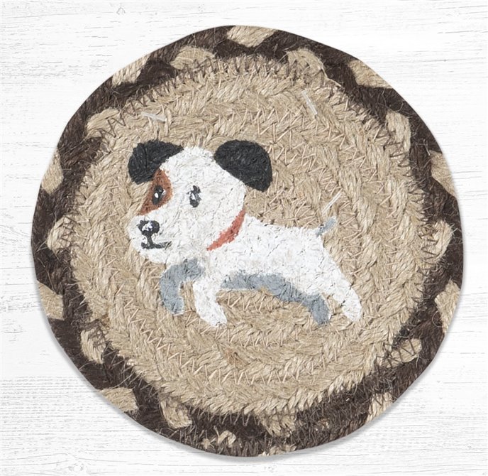 Puppy Printed Braided Coaster 5"x5" Set of 4 Thumbnail