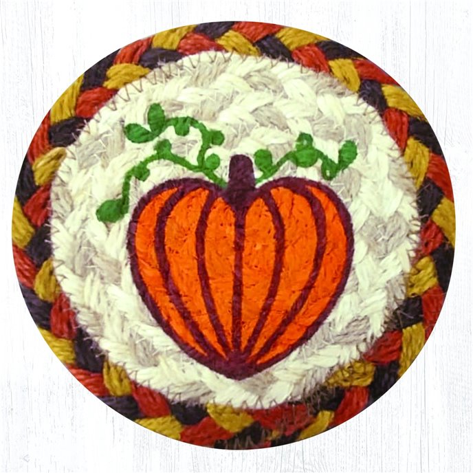 Pumpkin Printed Braided Coaster 5"x5" Set of 4 Thumbnail