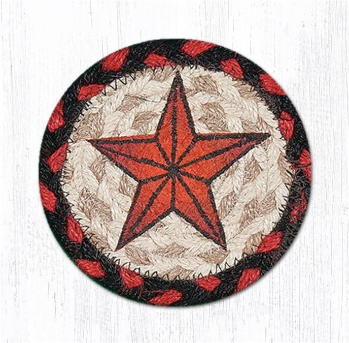 Barn Star Printed Braided Coaster 5"x5" Set of 4 Thumbnail