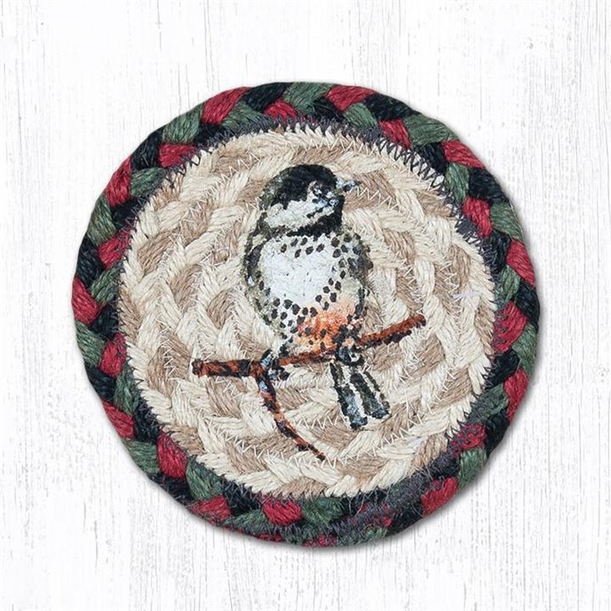 Chickadee Printed Braided Coaster 5"x5" Set of 4 Thumbnail