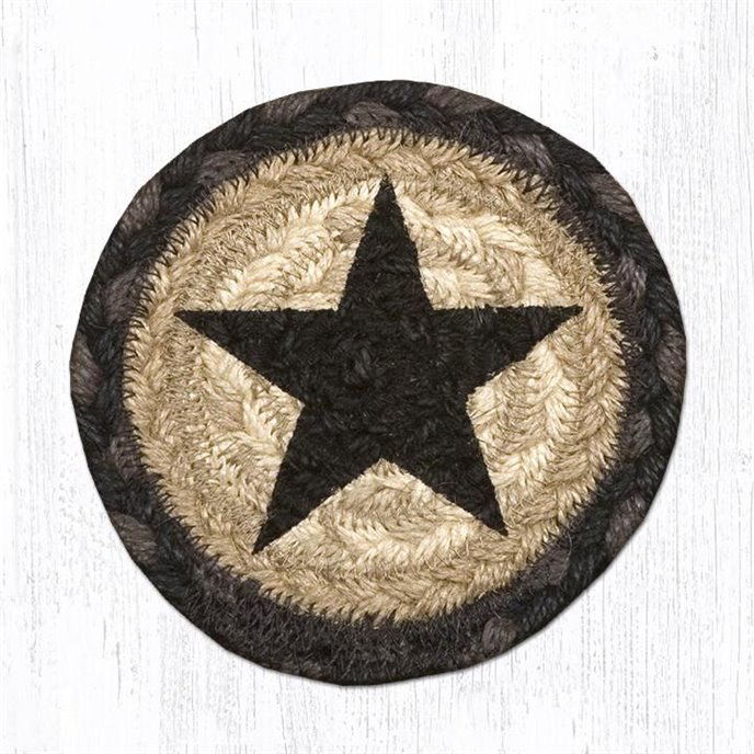 Black Star Printed Braided Coaster 5"x5" Set of 4 Thumbnail