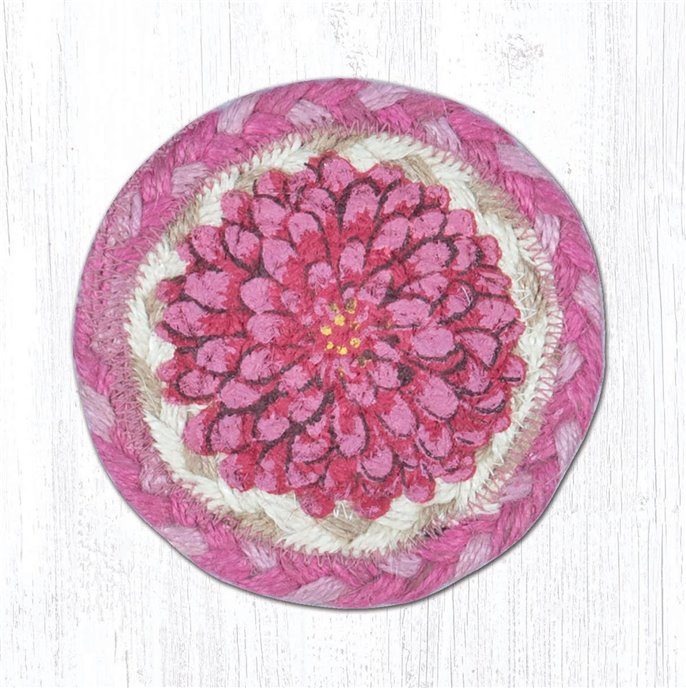 Boho Flower Printed Braided Coaster 5"x5" Set of 4 Thumbnail