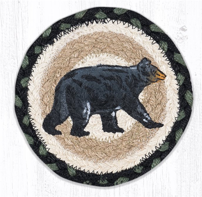 Mama Bear Round Large Braided Coaster 7"x7" Set of 4 Thumbnail