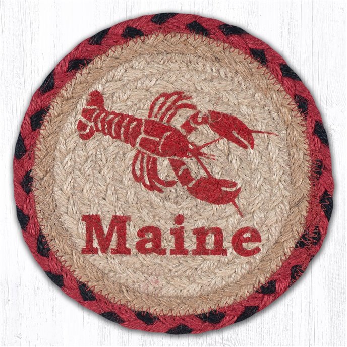 Lobster Maine Round Large Braided Coaster 7"x7" Set of 4 Thumbnail