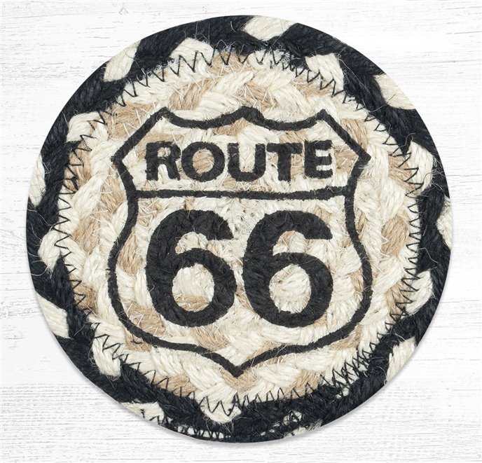 Route 66 Printed Braided Coaster 5"x5" Set of 4 Thumbnail