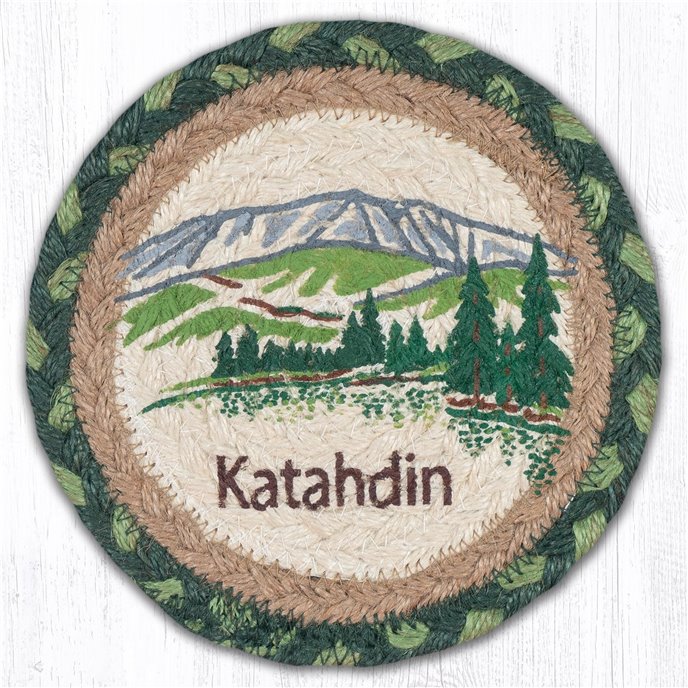 Katahdin Round Large Braided Coaster 7"x7" Set of 4 Thumbnail