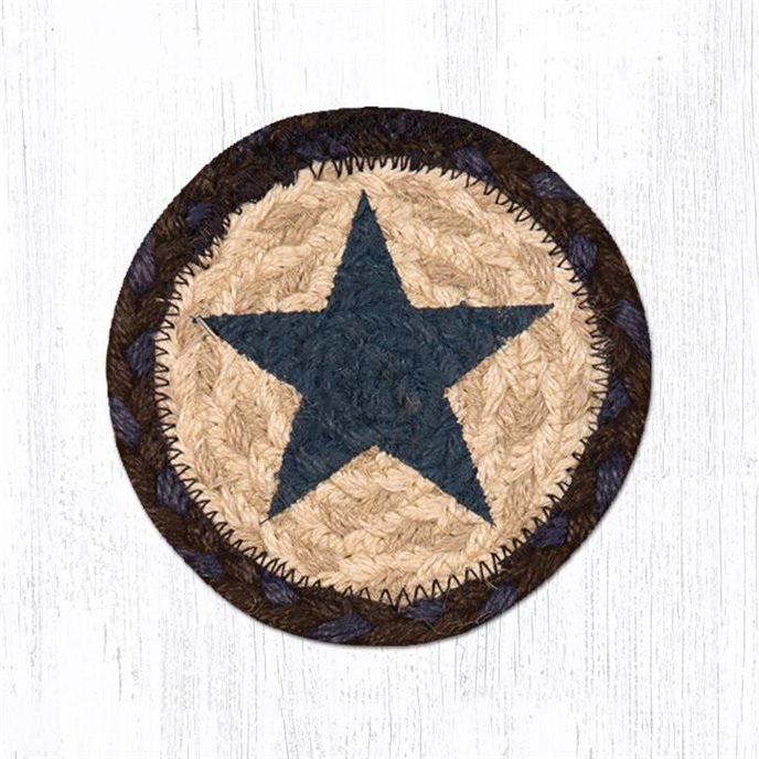 Blue Star Printed Braided Coaster 5"x5" Set of 4 Thumbnail