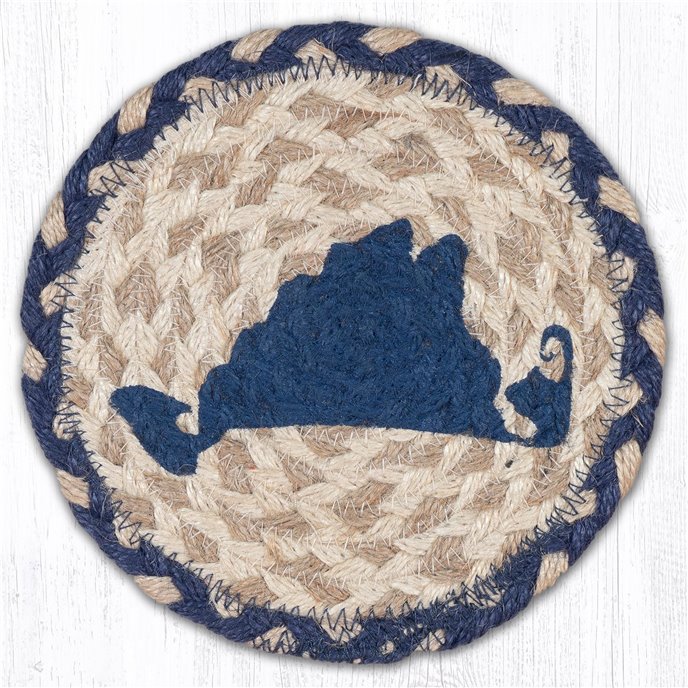 Martha's Vineyard Round Large Braided Coaster 7"x7" Set of 4 Thumbnail