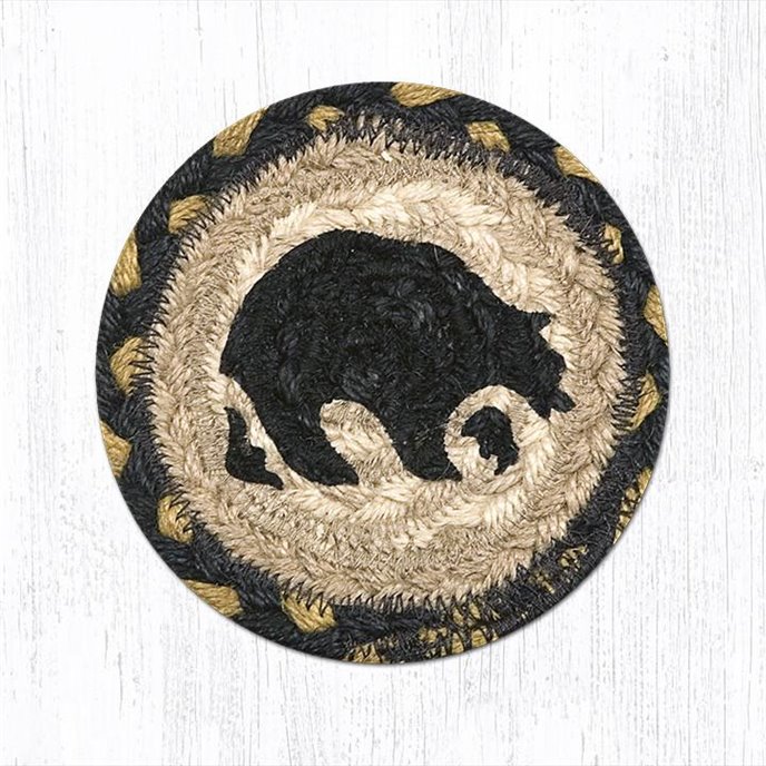 Bear Printed Braided Coaster 5"x5" Set of 4 Thumbnail