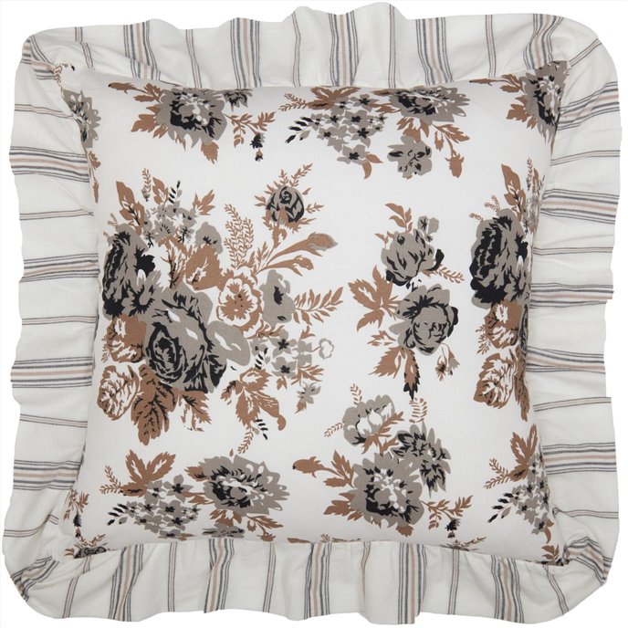 Annie Portabella Floral Ruffled Pillow 18x18 Thumbnail