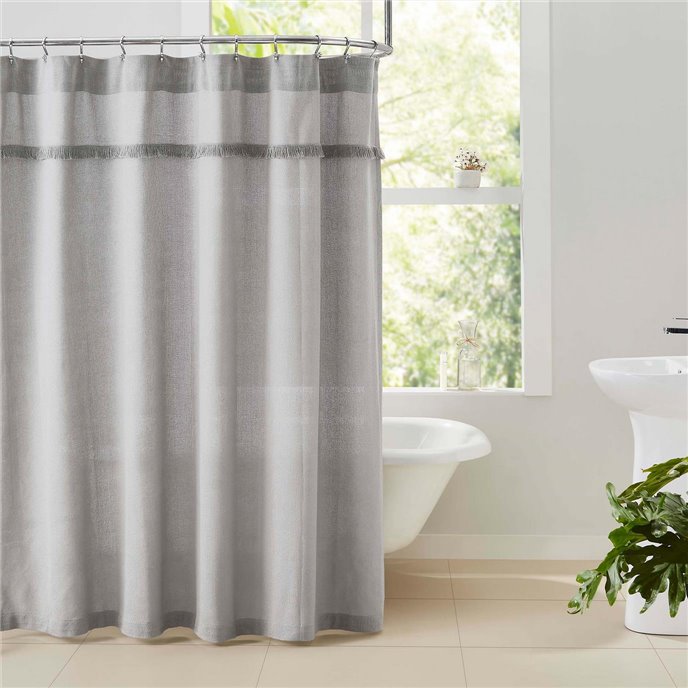 Burlap Dove Grey Shower Curtain 72x72 Thumbnail