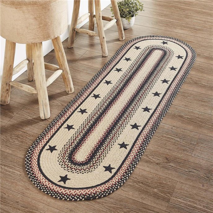 Colonial Star Jute Rug/Runner Oval w/ Pad 22x72 Thumbnail