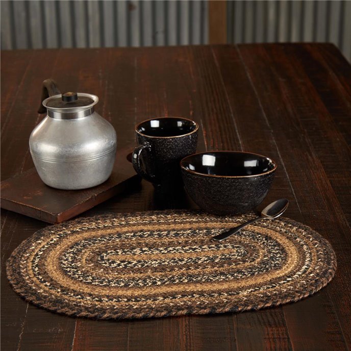 Espresso Jute Oval Placemat 12x18 Thumbnail