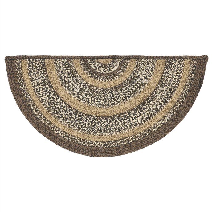 Espresso Jute Rug Half Circle 16.5x33 Thumbnail