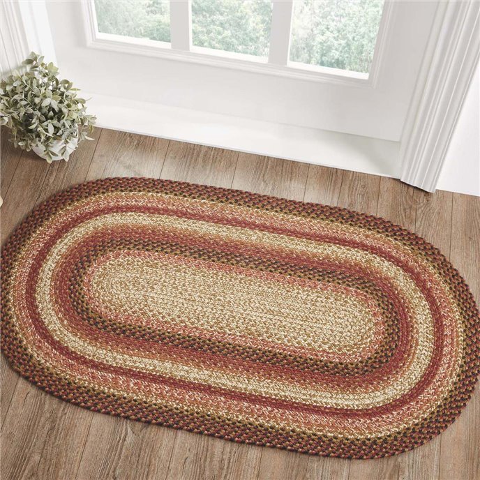 Ginger Spice Jute Rug Oval w/ Pad 27x48 Thumbnail