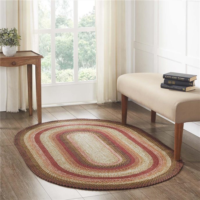 Ginger Spice Jute Rug Oval w/ Pad 48x72 Thumbnail