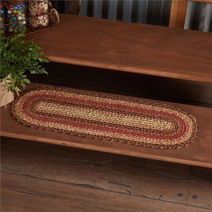 Ginger Spice Jute Stair Tread Oval Latex 8.5x27 Thumbnail