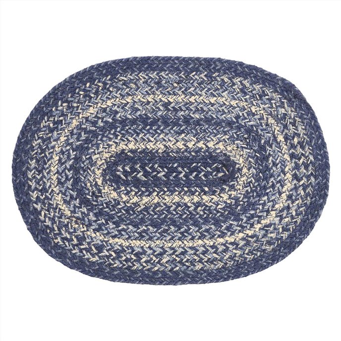 Great Falls Blue Jute Oval Placemat 10x15 Thumbnail