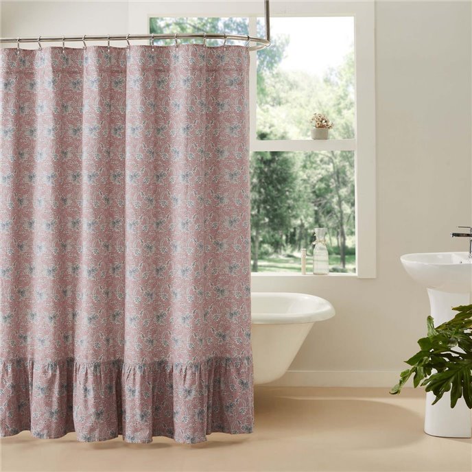 Kaila Floral Ruffled Shower Curtain 72x72 Thumbnail