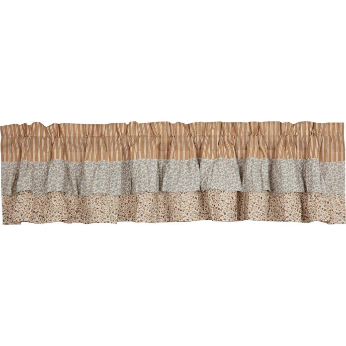 Kaila Ticking Gold Ruffled Valance 16x90 Thumbnail