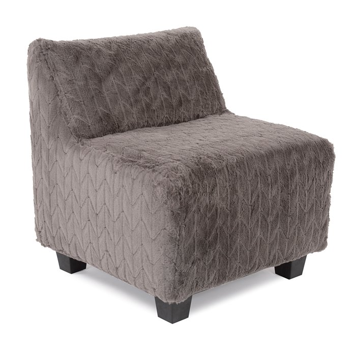 Howard Elliott Pod Chair Faux Fur Angora Stone Complete Chair Thumbnail