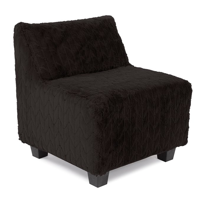 Howard Elliott Pod Chair Faux Fur Angora Ebony Complete Chair Thumbnail