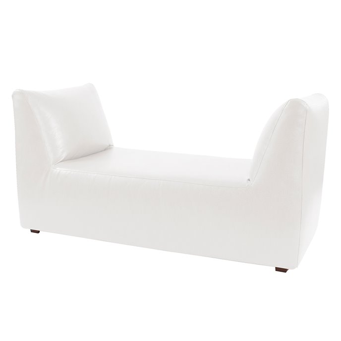 Howard Elliott Pod Bench Cover Faux Leather Avanti White - Cover Only, Base Not Included Thumbnail