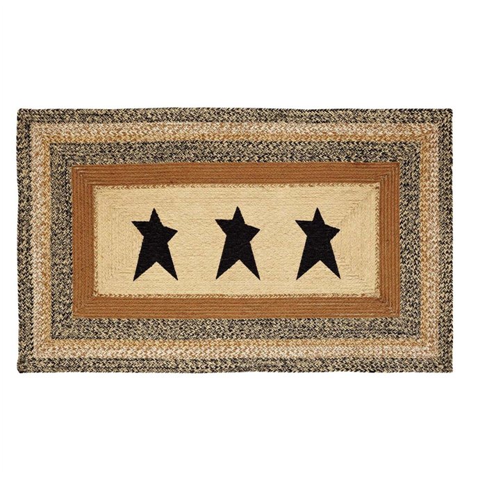 Kettle Grove Jute Rug Rect Stencil Star w/ Pad 36x60 Thumbnail