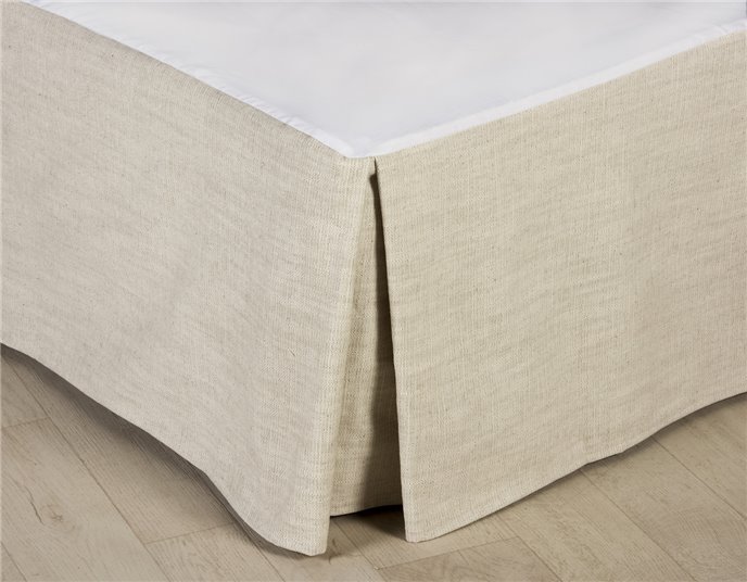 Classic Linen Natural Twin Bedskirt 15" Thumbnail