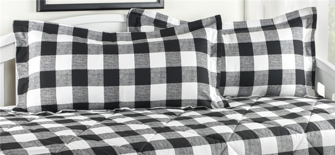 Cottage Classic Black King Sham - Buffalo Check Thumbnail