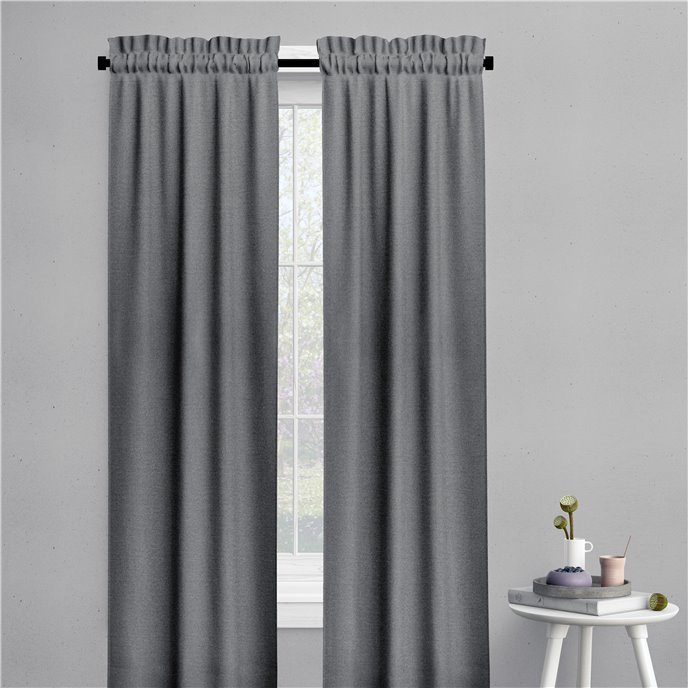 Harrow Charcoal Pinch Pleat Drapery Panel - 25"x108" Thumbnail