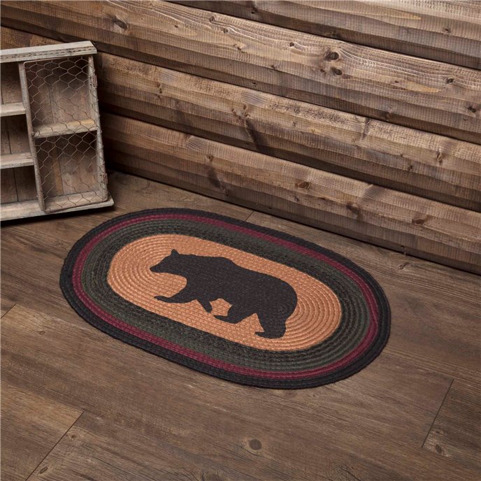 Wyatt Stenciled Bear Jute Rug Oval 20x30 Thumbnail