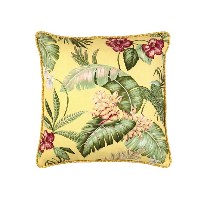 Ferngully Yellow 17" x 17" Square Pillow - Floral by Thomasville Thumbnail