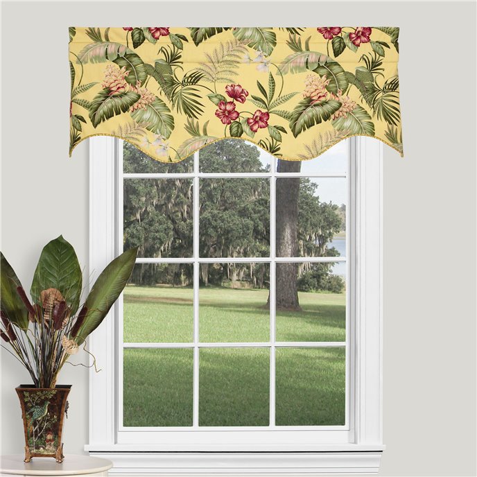 Ferngully Yellow 52" x 18" Lined Filler Valance by Thomasville Thumbnail