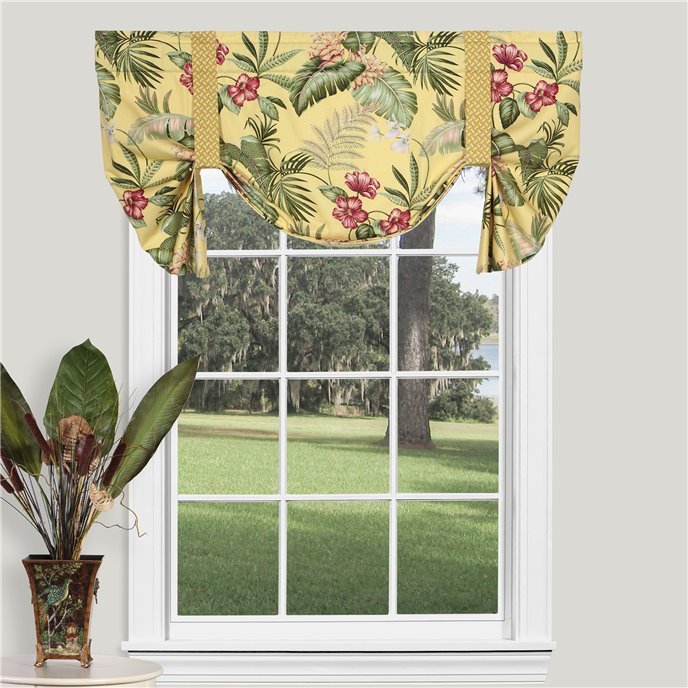 Ferngully Yellow 52" x 20" Tie Up Curtain by Thomasville Thumbnail