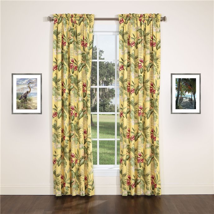 Ferngully Yellow 96" x 84" Lined Rod Pocket Panels (pair) by Thomasville Thumbnail