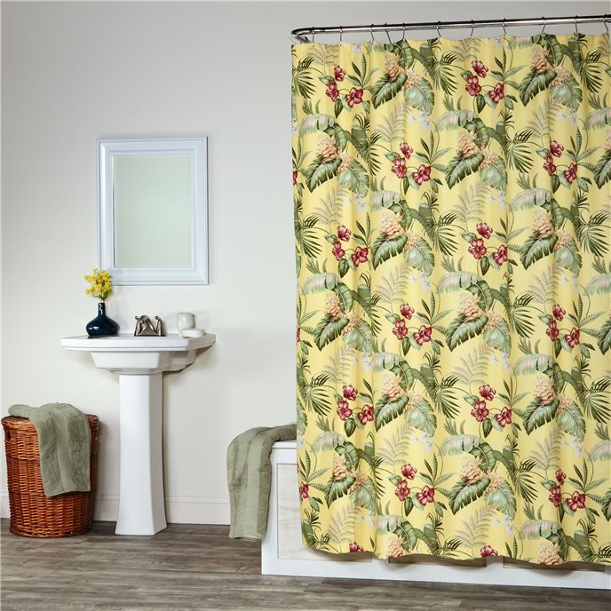 Ferngully Yellow 72" x 75" Shower Curtain by Thomasville Thumbnail