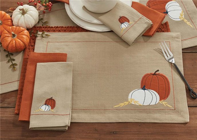 Pumpkins Embroidery Placemat Thumbnail
