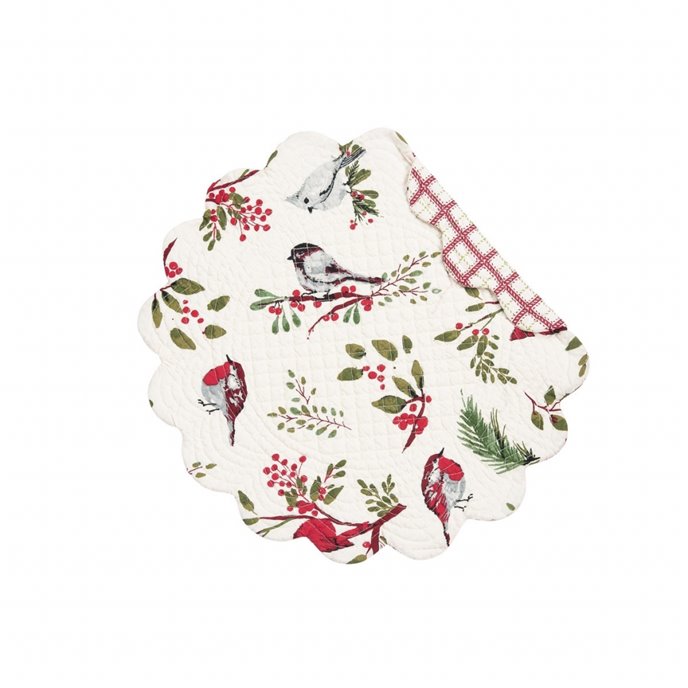 Sprig Birds Round Quilted Placemat Thumbnail