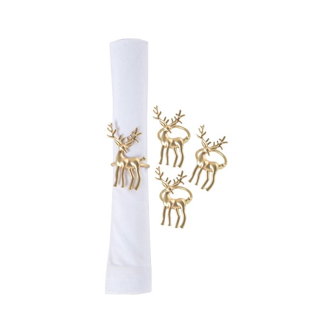 Gold Deer Napkin Ring- Set of 4 Thumbnail