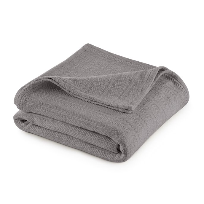 Vellux Cotton Twin Gray Blanket Thumbnail