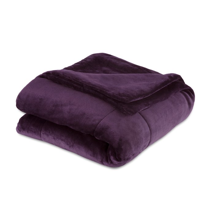 Vellux PlushLux Filled Full/Queen Plum Blanket Thumbnail