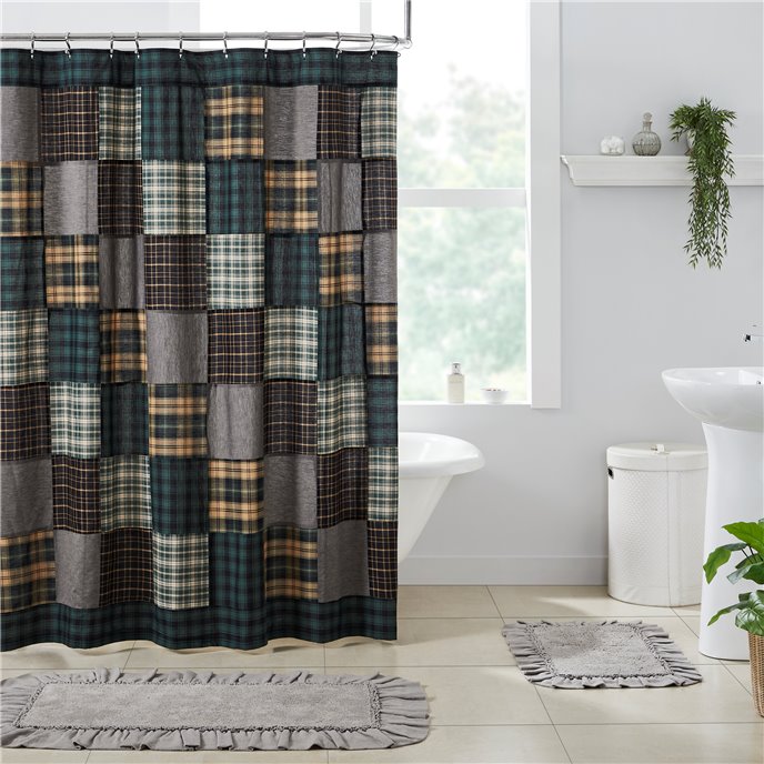 Pine Grove Patchwork Shower Curtain 72x72 Thumbnail