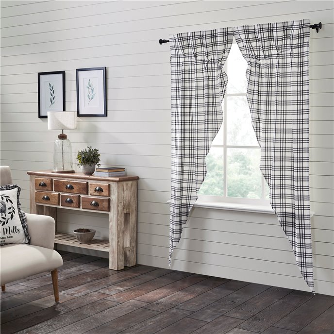 Sawyer Mill Black Plaid Prairie Long Panel Set of 2 84x36x18 Thumbnail