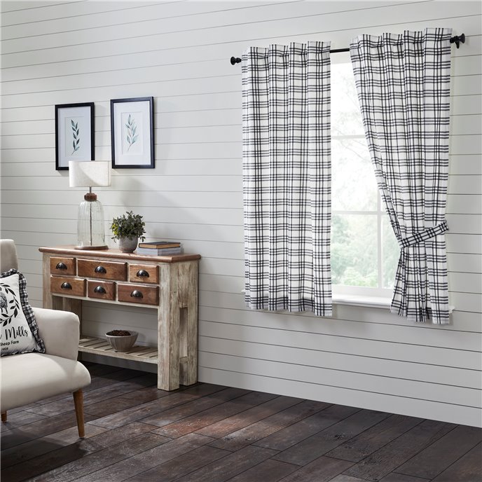 Sawyer Mill Black Plaid Short Panel Set of 2 63x36 Thumbnail