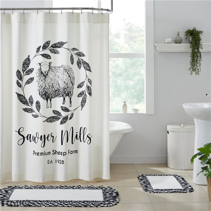 Sawyer Mill Black Sheep Shower Curtain 72x72 Thumbnail