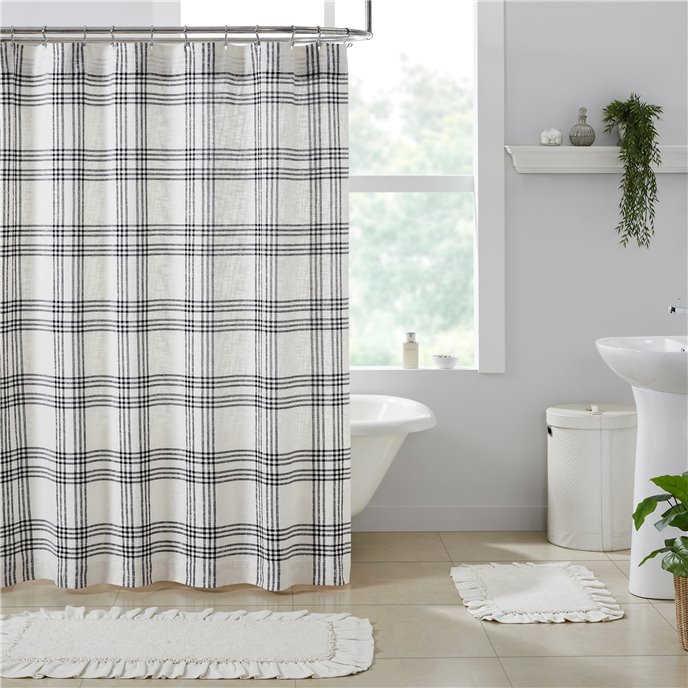 Black Plaid Shower Curtain 72x72 Thumbnail