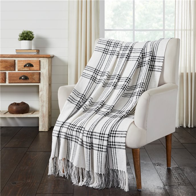 Black Plaid Woven Throw 50x60 Thumbnail