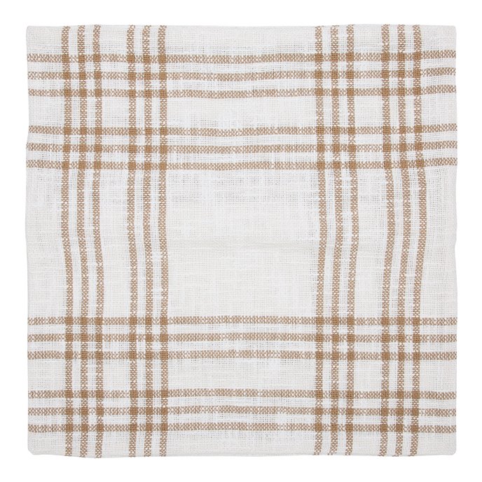 Wheat Plaid Fabric Pillow Cover 18x18 Thumbnail