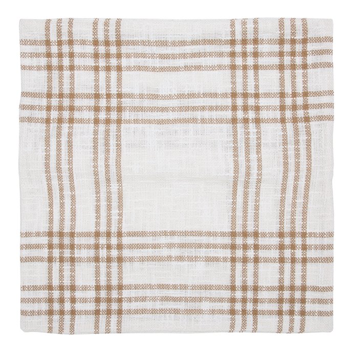 Wheat Plaid Fabric Pillow Cover 18x18 Thumbnail